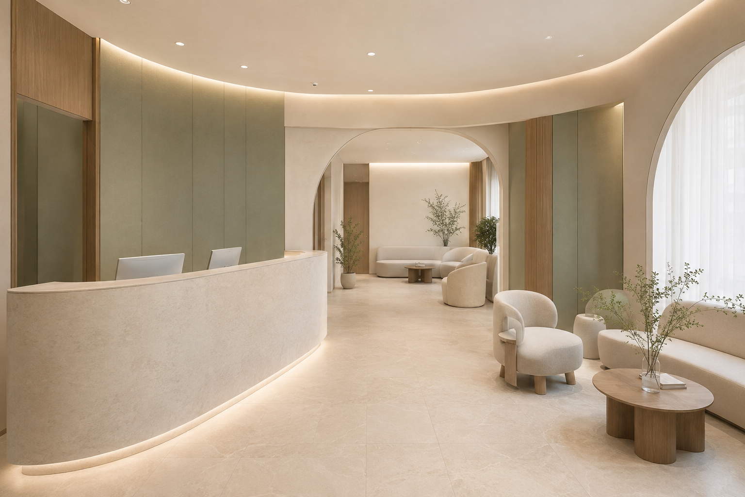 Clinic reception and waiting area